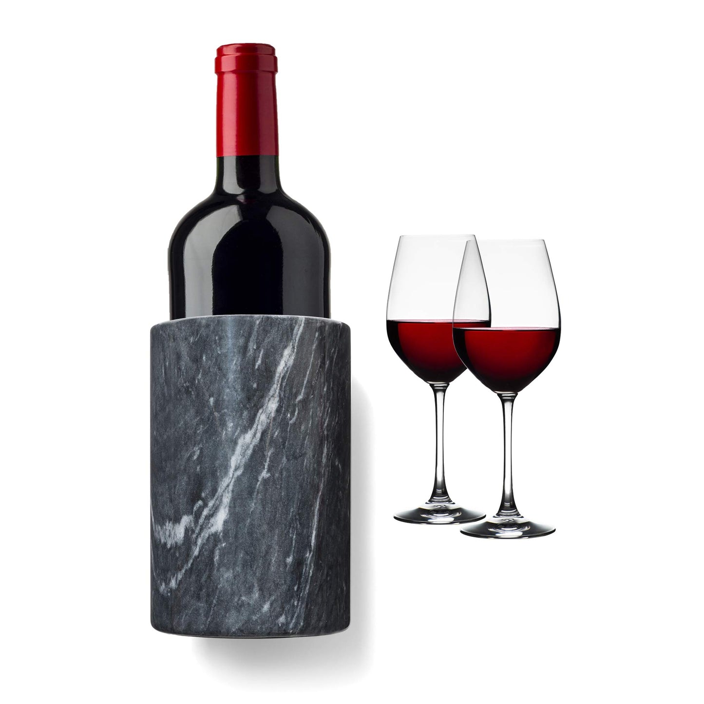Fox Run Marble Wine Bottle Holder and Utensil Crock Black