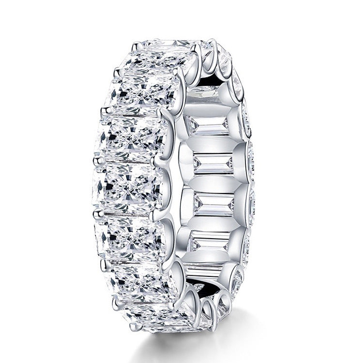 Sterling Silver Ring with High Carbon Diamond Simulant
